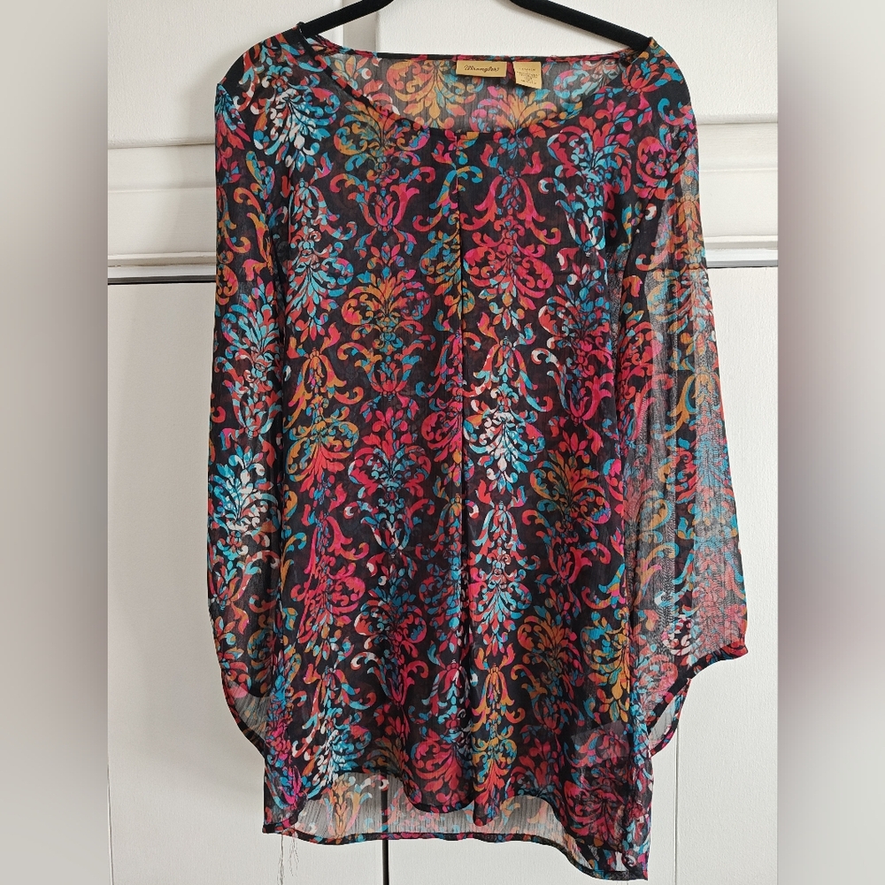 Wrangler Black Multicolor Floral Blouse